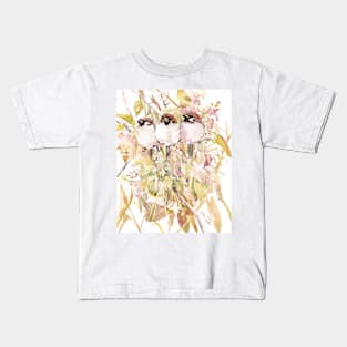 Three Sparrows in the Woods Kids T-Shirt